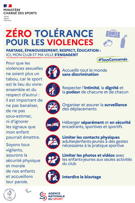 ZERO TOLERANCE POUR LA VIOLENCE