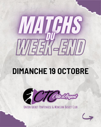 ⚡ Les matchs du week-end 19 octobre