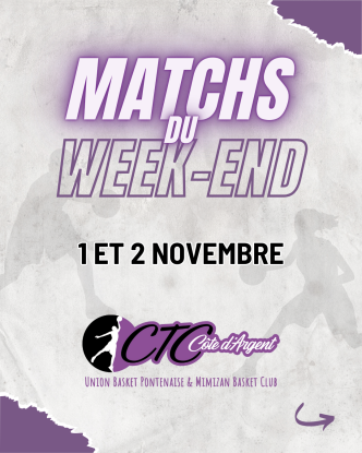 ⚡ Les matchs du week-end 1 et 2 novembre