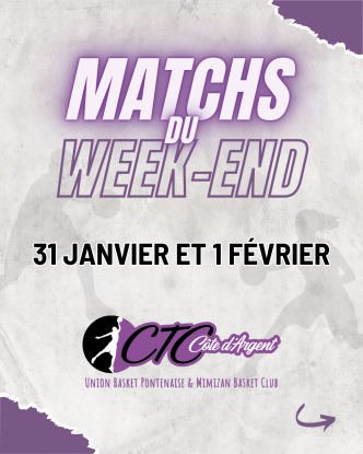 ⚡ Les matchs du week-end 31 janvier et 1 février